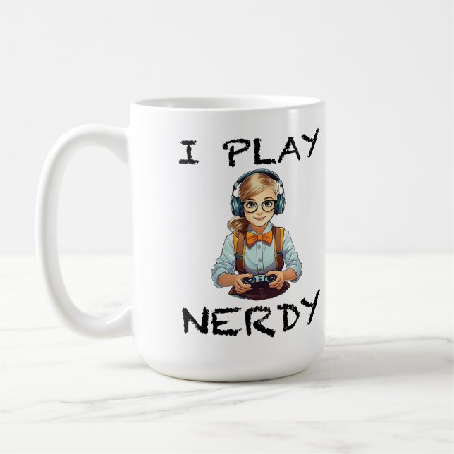 Ich spiele Nerdy Gamer Kaffeetasse (Links)