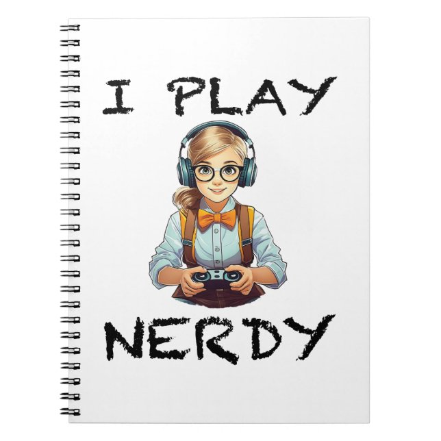 Ich spiele Nerdy Gamer Notizblock (Vorderseite)