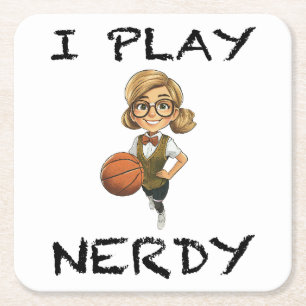 Ich spiele Nerdy Rechteckiger Pappuntersetzer