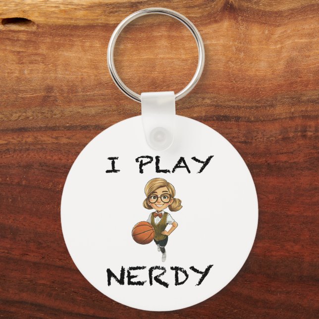 Ich spiele Nerdy Schlüsselanhänger (Vorderseite)