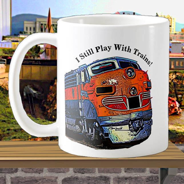Ich spiele noch mit Zügen F7 Diesellokomotive Kaffeetasse (Von Creator hochgeladen)