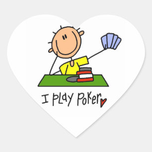Ich spiele Poker Herz-Aufkleber