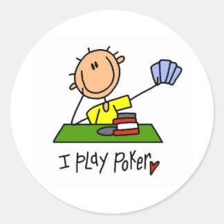 Ich spiele Poker Runder Aufkleber