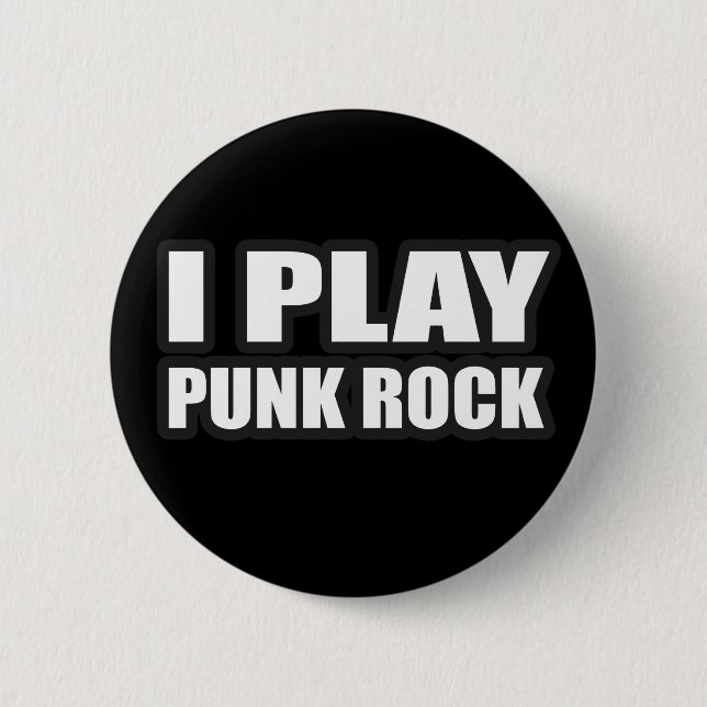 ICH SPIELE PUNKfelsen für die Punkbandmädchen Button (Vorderseite)