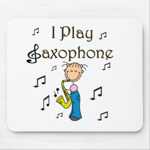 Ich spiele Saxophon Stick Figure T-Shirts und Gesc Mousepad