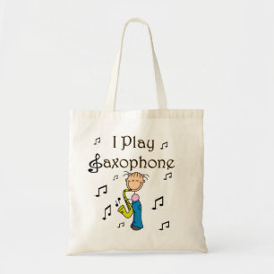 Ich spiele Saxophon Stick Figure T-Shirts und Gesc Tragetasche