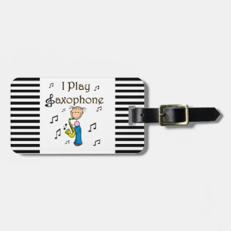 Ich spiele Saxophone-Strichmännchen-T - Shirts und Gepäckanhänger