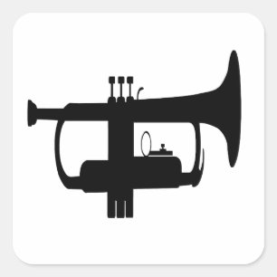 Ich spiele Schwermetall Tuba Quadratischer Aufkleber