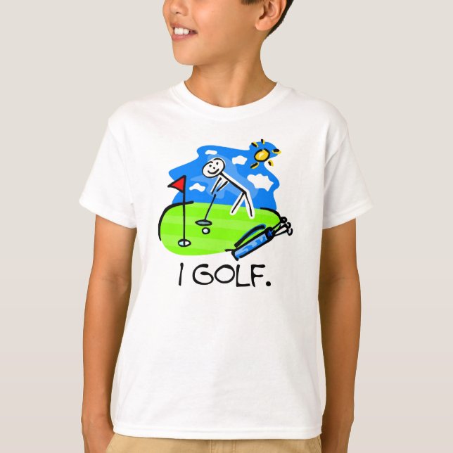 Ich spiele Strichmännchen-T - Shirts Golf (Vorderseite)