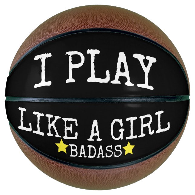 ICH SPIELE WIE MÄDCHEN Basketballs (Vorderseite)