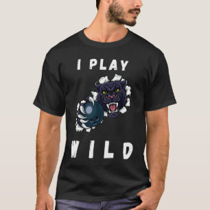 Ich spiele wildes Bowling mit einer großen schwarz T-Shirt