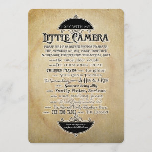 Ich spioniere Kamera-typografisches Einladung