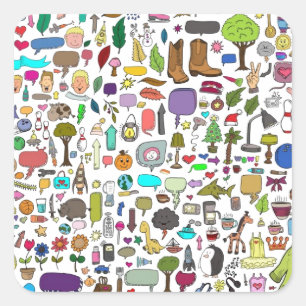 Ich spioniere mit meinem kleinen Auge Quadratischer Aufkleber