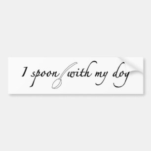 Ich Spoon mit meinem Hund Autoaufkleber