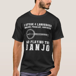Ich spreche 4 Sprachen Englisch abgeschnitten von T-Shirt
