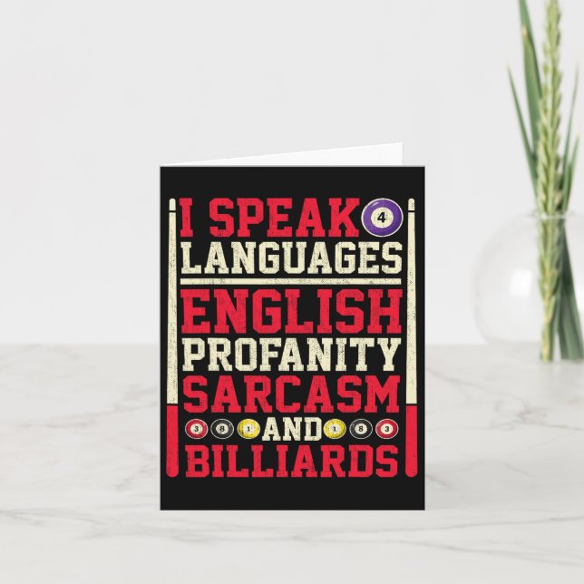 Ich spreche 4 Sprachen Profanity Sarcasm und Billi Karte (Vorderseite)