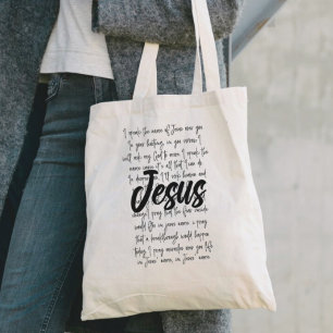 Ich spreche den Namen Jesu über dich Christlich Tragetasche