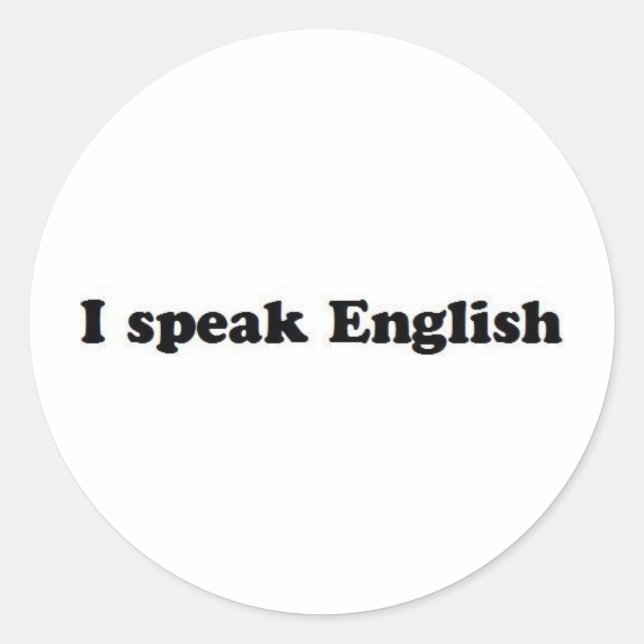 Ich spreche Englisch Runder Aufkleber (Vorderseite)