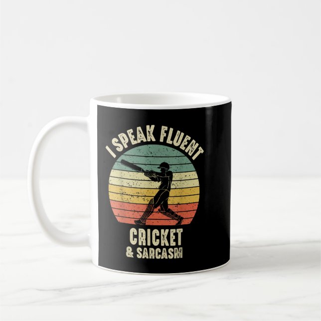 Ich spreche fließend Cricket und Sarcasm Sprichwor Kaffeetasse (Links)