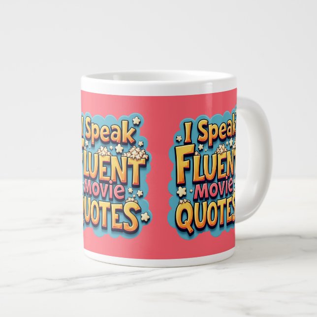 Ich spreche fließend Film Quotes Retro Pop Art Jumbo-Tasse (Vorderseite Rechts)