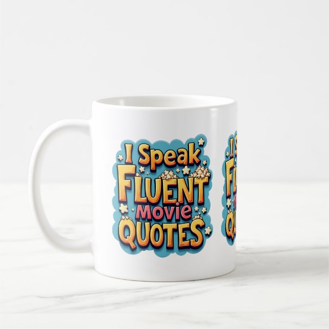 Ich spreche fließend Film Quotes Retro Pop Art Kaffeetasse (Links)