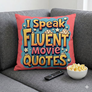 Ich spreche fließend Film Quotes Retro Pop Art Kissen