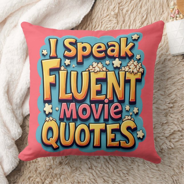 Ich spreche fließend Film Quotes Retro Pop Art Kissen (Decke)