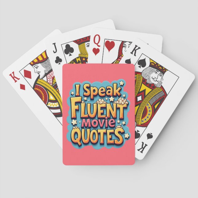 Ich spreche fließend Film Quotes Retro Pop Art Spielkarten (Rückseite)