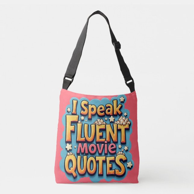 Ich spreche fließend Film Quotes Retro Pop Art Tragetaschen Mit Langen Trägern (Vorderseite)