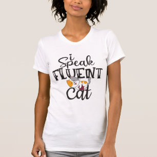 Ich spreche fließend Katzen humorvoll süße Katze T-Shirt