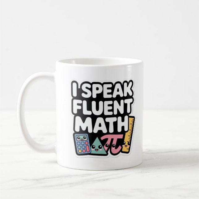Ich spreche fließend Mathe – Süße Kawaii-Lehrerin  Kaffeetasse (Links)