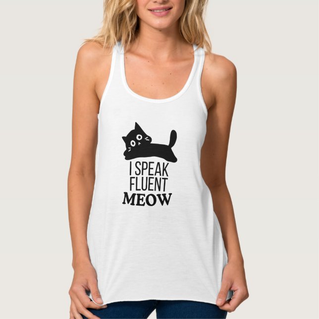 Ich spreche fließend Meow Tank Top (Vorderseite)