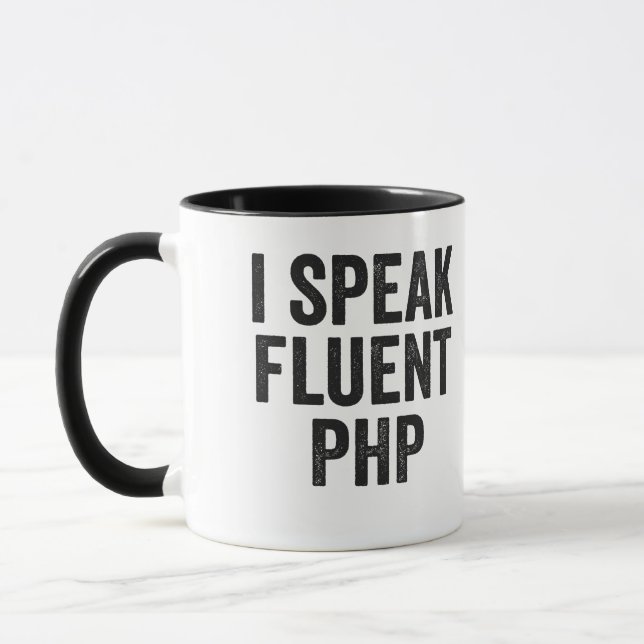 Ich spreche fließend PHP Funny Coding Geek Program Tasse (Links)