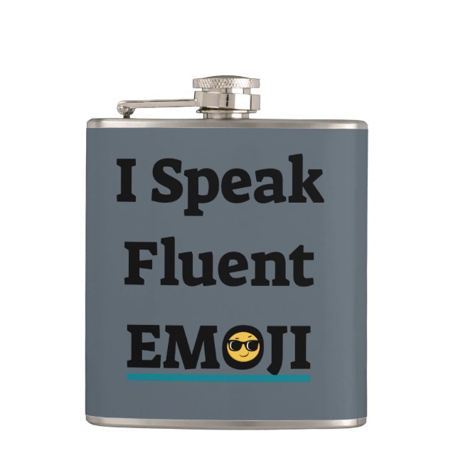 Ich spreche Fluent Emoji Flachmann (Vorderseite)
