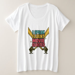 Ich spreche Fluent Movie Quotes Neon Hollywood Art Große Größe T-Shirt