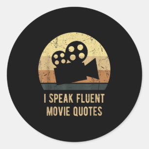 Ich spreche Fluent Movie Quotes Vintag Funny Movie Runder Aufkleber