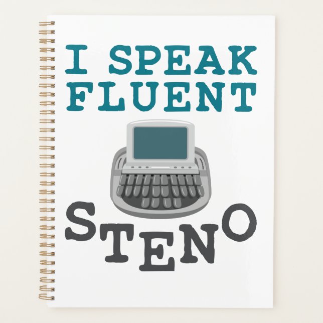 Ich spreche Fluent Steno Court Reporter Stenograph Planer (Vorderseite)
