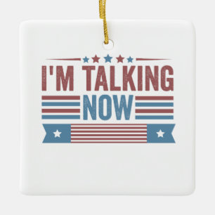 Ich spreche jetzt von Trump Kamala, einer Präsiden Keramikornament