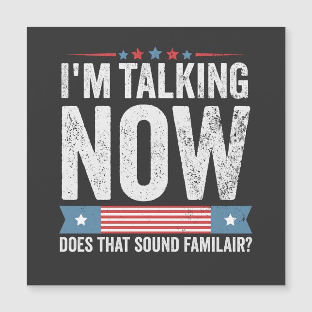 Ich spreche jetzt von Trump Kamala Präsident Debat Magnetkarte (Vorderseite)