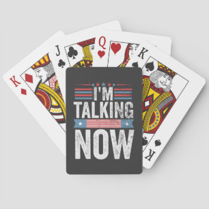 Ich spreche jetzt von Trump Kamala Präsident Debat Spielkarten