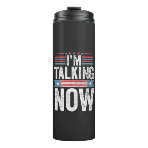 Ich spreche jetzt von Trump Kamala Präsident Debat Thermosbecher