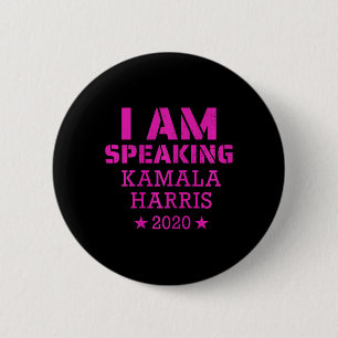 Ich spreche Kamala Harris 2020 Vizepräsident De Button