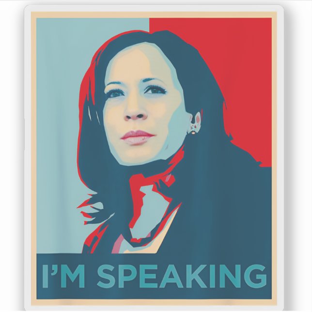 Ich spreche Kamala Harris Aufkleber (Vorderseite)