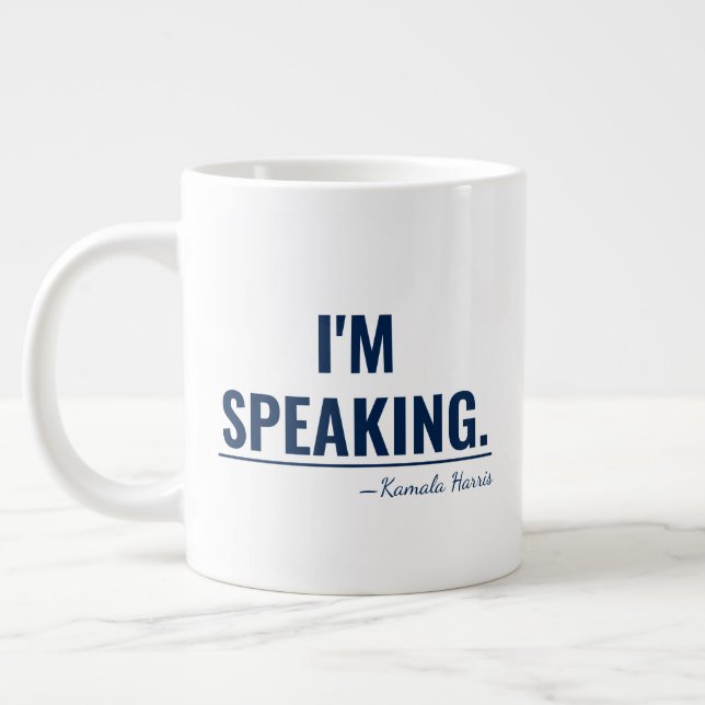 Ich spreche Kamala Harris Präsident 2024 Jumbo-Tasse (Links)