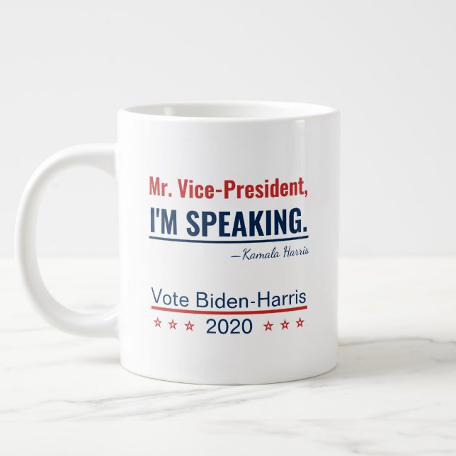 Ich spreche Kamala Harris Präsident 2024 Jumbo-Tasse (Links)
