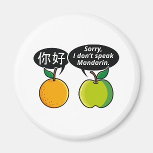 Ich spreche nicht Mandarine Magnet
