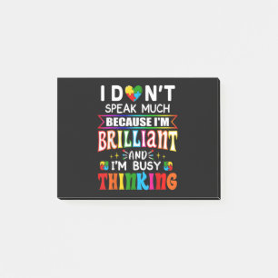 Ich spreche nicht viel brillante Autismus Autistik Post-it Klebezettel