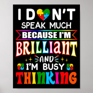 Ich spreche nicht viel Brillantes Autismus Autisti Poster