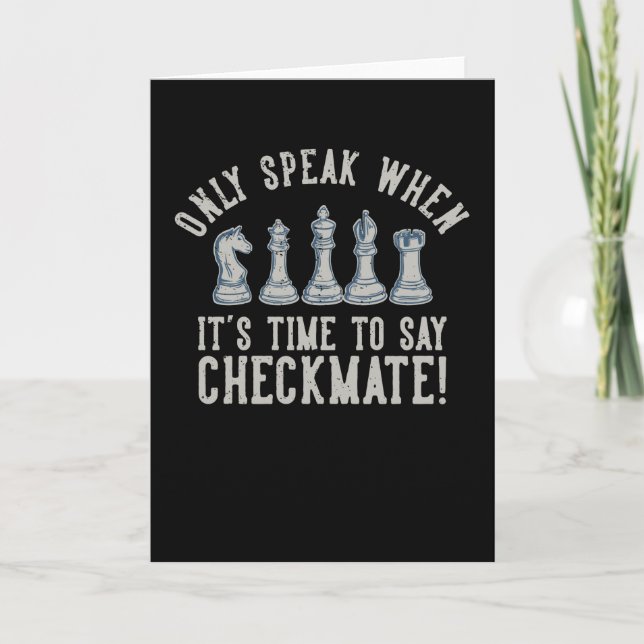 Ich spreche nur Checkmate Funny Chess Karte (Vorderseite)