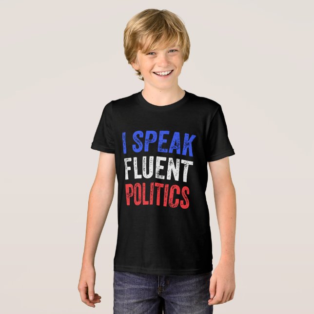 Ich spreche von fließender Politik und lustiger Po Tri-Blend Shirt (Vorderseite voll)